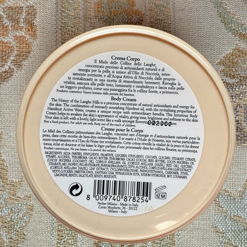 Perlier Honey Langhe‎ Rich Body Cream 6.7 oz & Bath Cream 8.4 oz NEW & SEALED - Picture 6 of 8